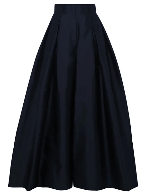 Elegant High-Waist Pleated Wide-Leg Trousers for Fall