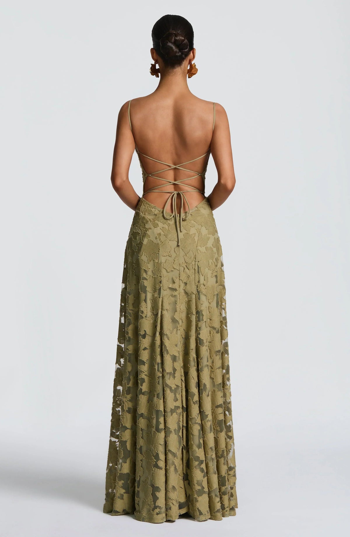 Lace Backless Maxi Dress