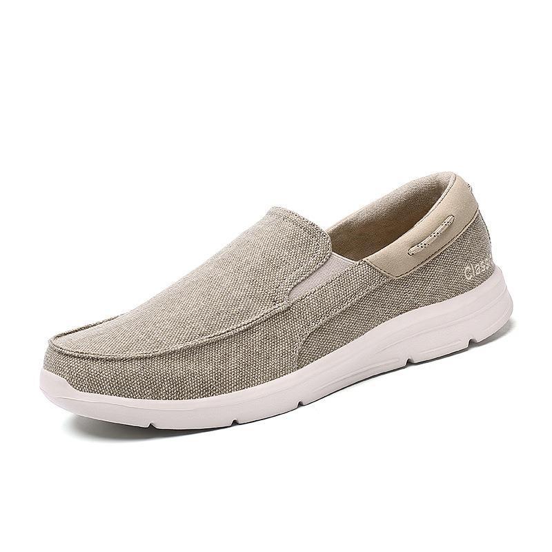 Men's Canvas Slip-Ons with Elastic Insert and Lightweight Shock-Absorbing Sole