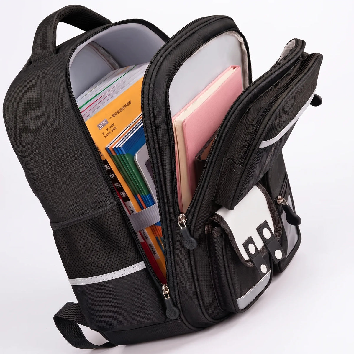 Multi-Compartment School Backpack with Capybara Motif