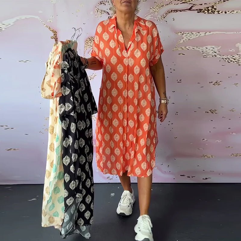 Printed Shirt Dress - Comfortable Loose Fit