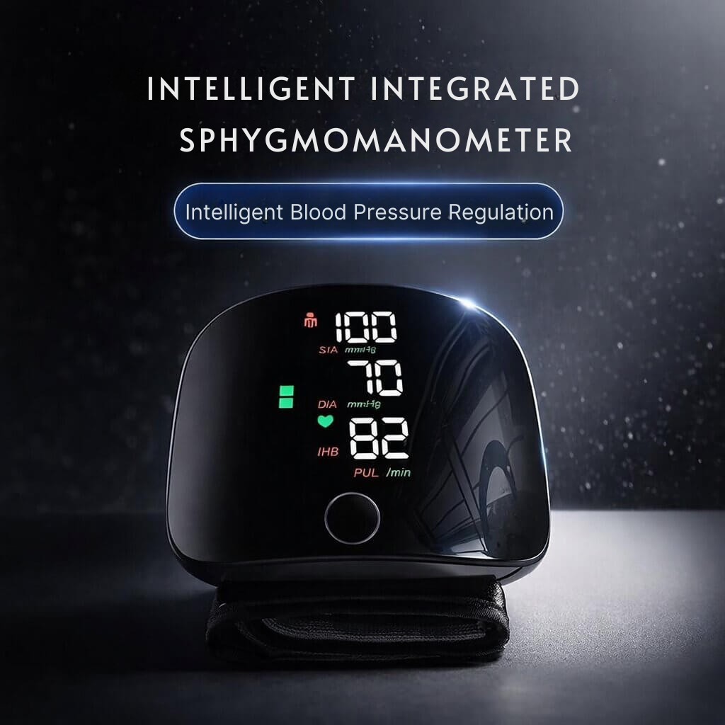 Rechargeable Wrist Blood Pressure Monitor with Touchscreen and Voice Function