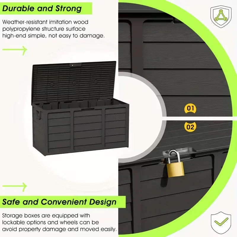 Sturdy Garden Storage Box with Lockable Lid