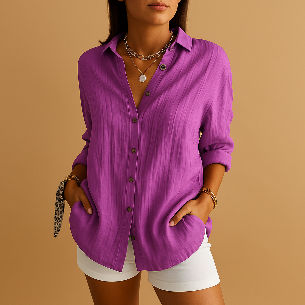 Women's Long Sleeve Button-Down Blouse