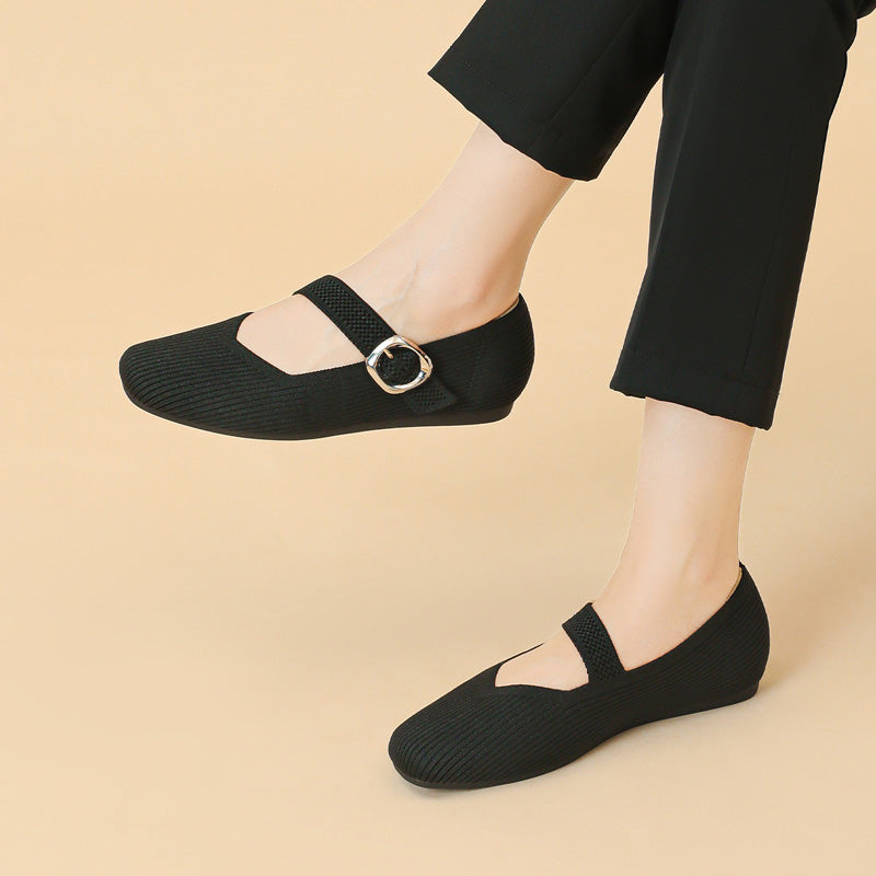 Women's Orthopedic Square Toe Mary Jane Flats
