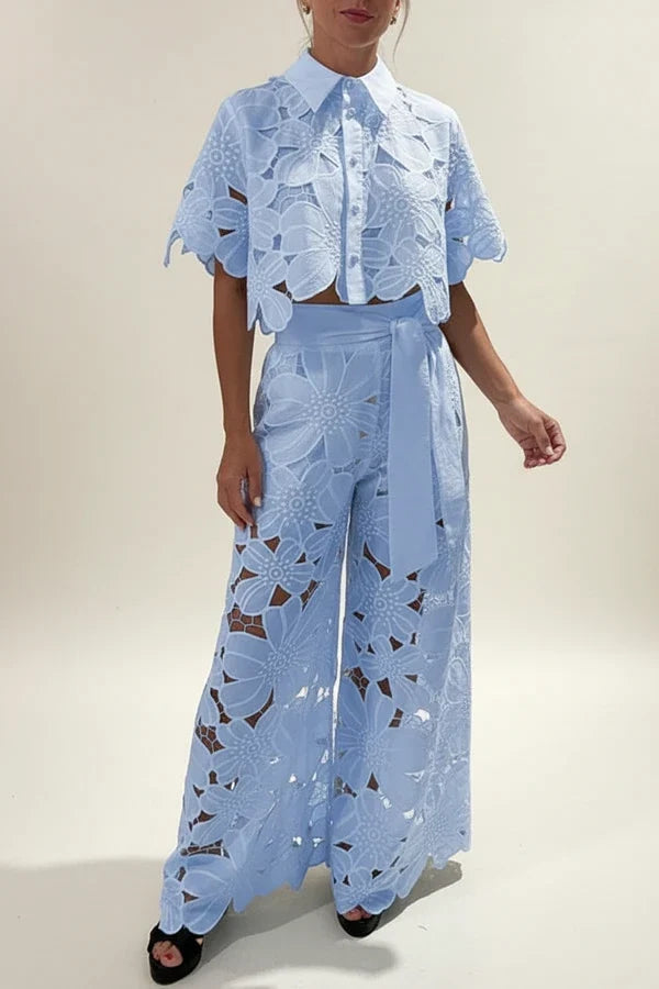 Women's Wide-Leg Two-Piece Set