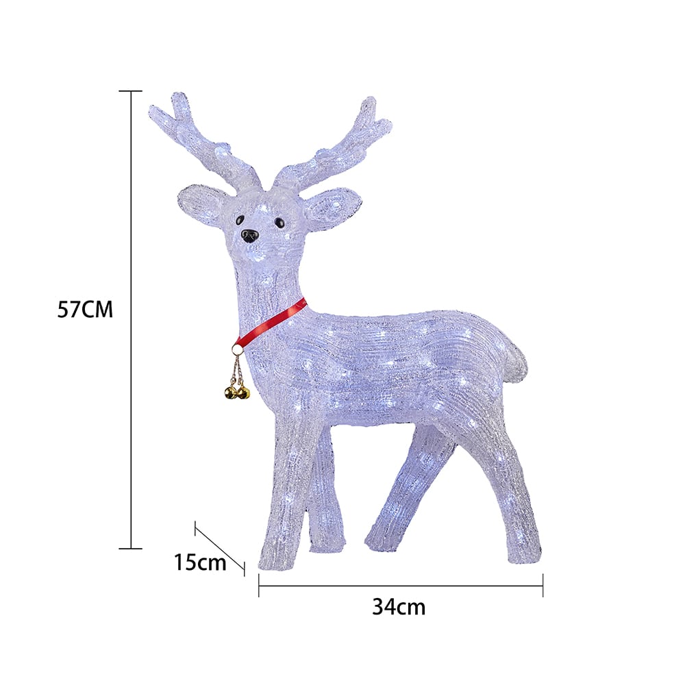 Acrylic Reindeer with LED Lights - 57 cm