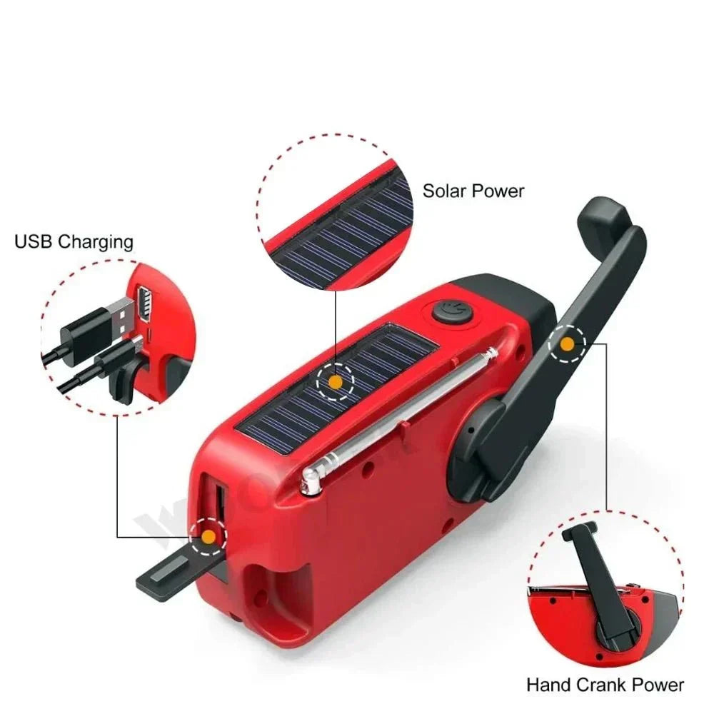 All-in-One Emergency Radio with Solar Power & Power Bank