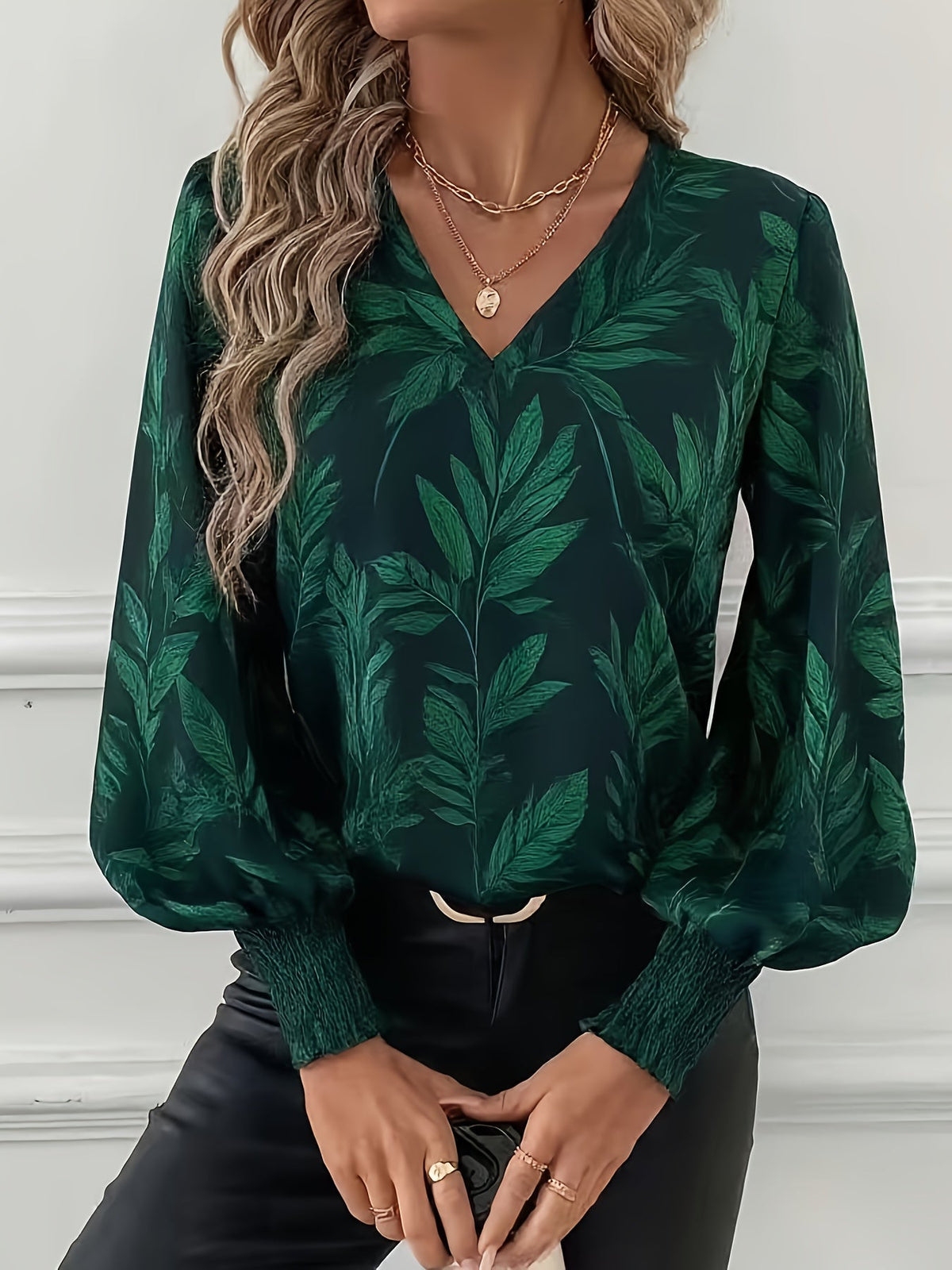 Botanical V-Neck Blouse