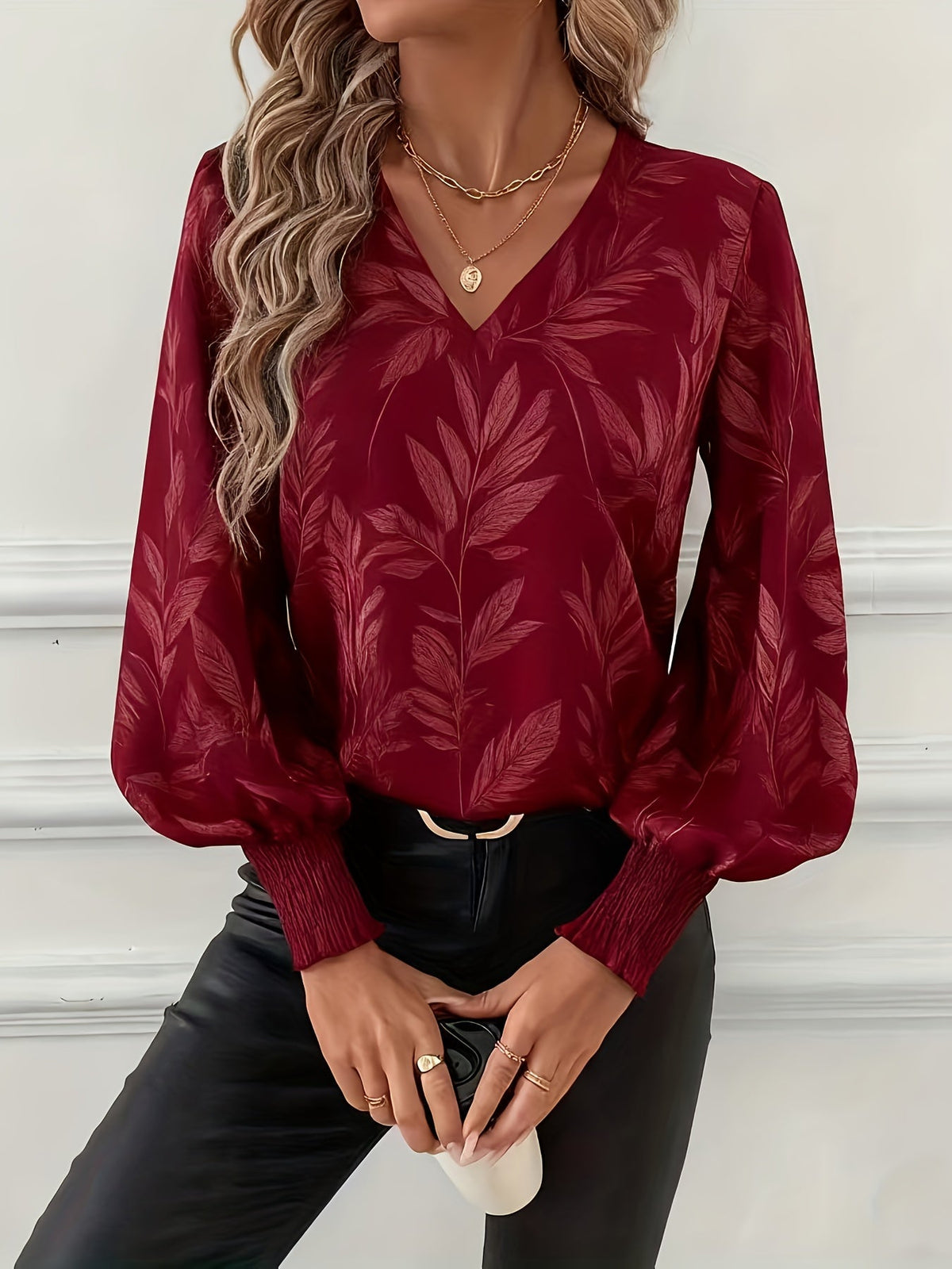 Botanical V-Neck Blouse