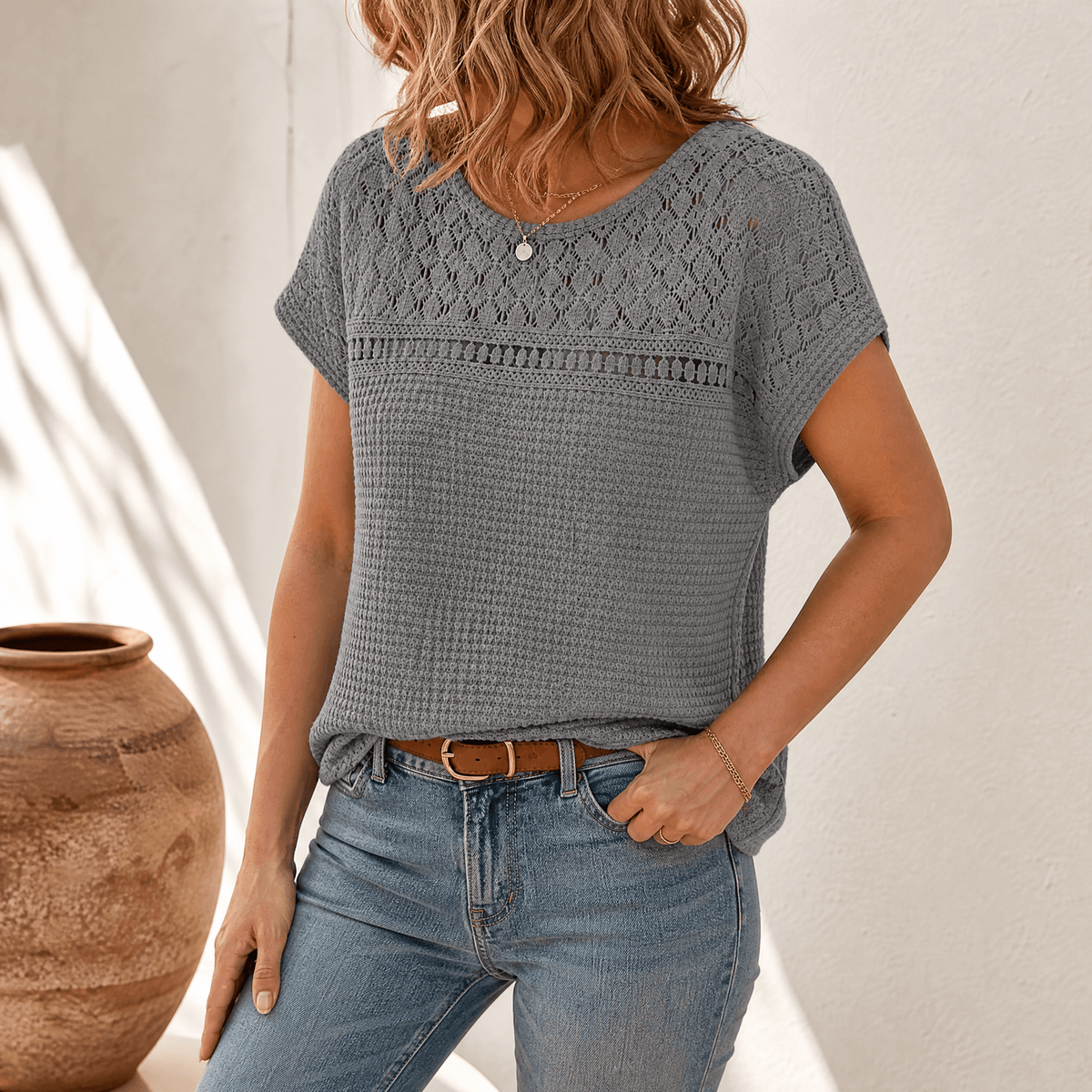 Breezy Open-Weave Top