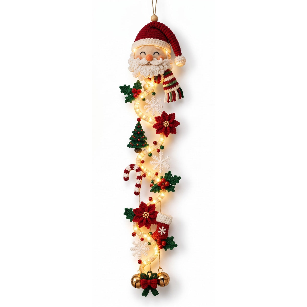 Christmas Decoration - Lighted Door Hanger with Warm LED Glow
