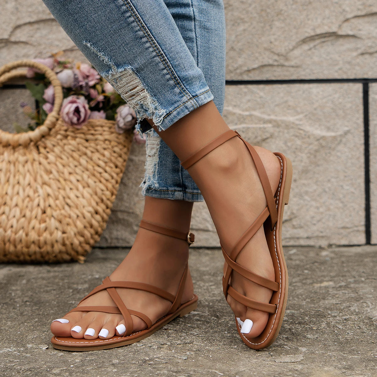 Criss-Cross Flat Sandals