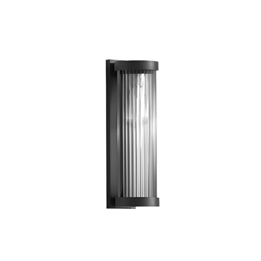 Cylindrical Metal & Glass Outdoor Solar Lamp