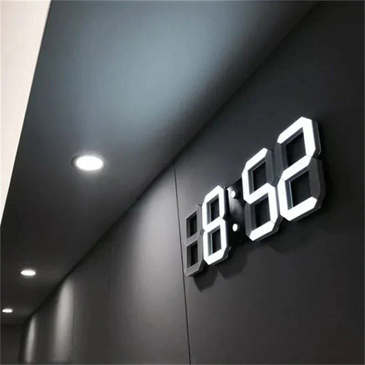 Digital 3D LED Wall Clock – Modern Design with Dimming Function and Optimal Visibility