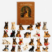 Dog Advent Calendar for Dog Lovers – 24 Acrylic German Shepherd Ornaments for Christmas Tree Decoration, Holiday Calendar