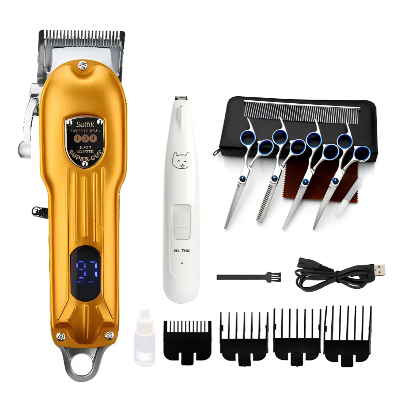 Dog Grooming Kit with Clippers and Scissors