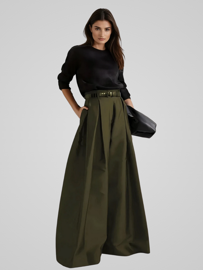 Elegant High-Waisted Maxi Culottes for Formal and Casual Autumn Occasions