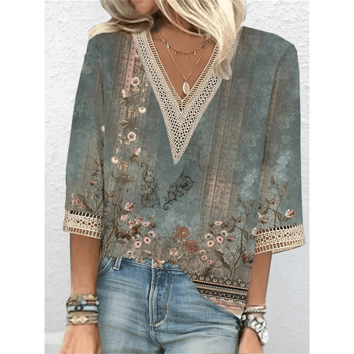 Elegant V-Neck Blouse