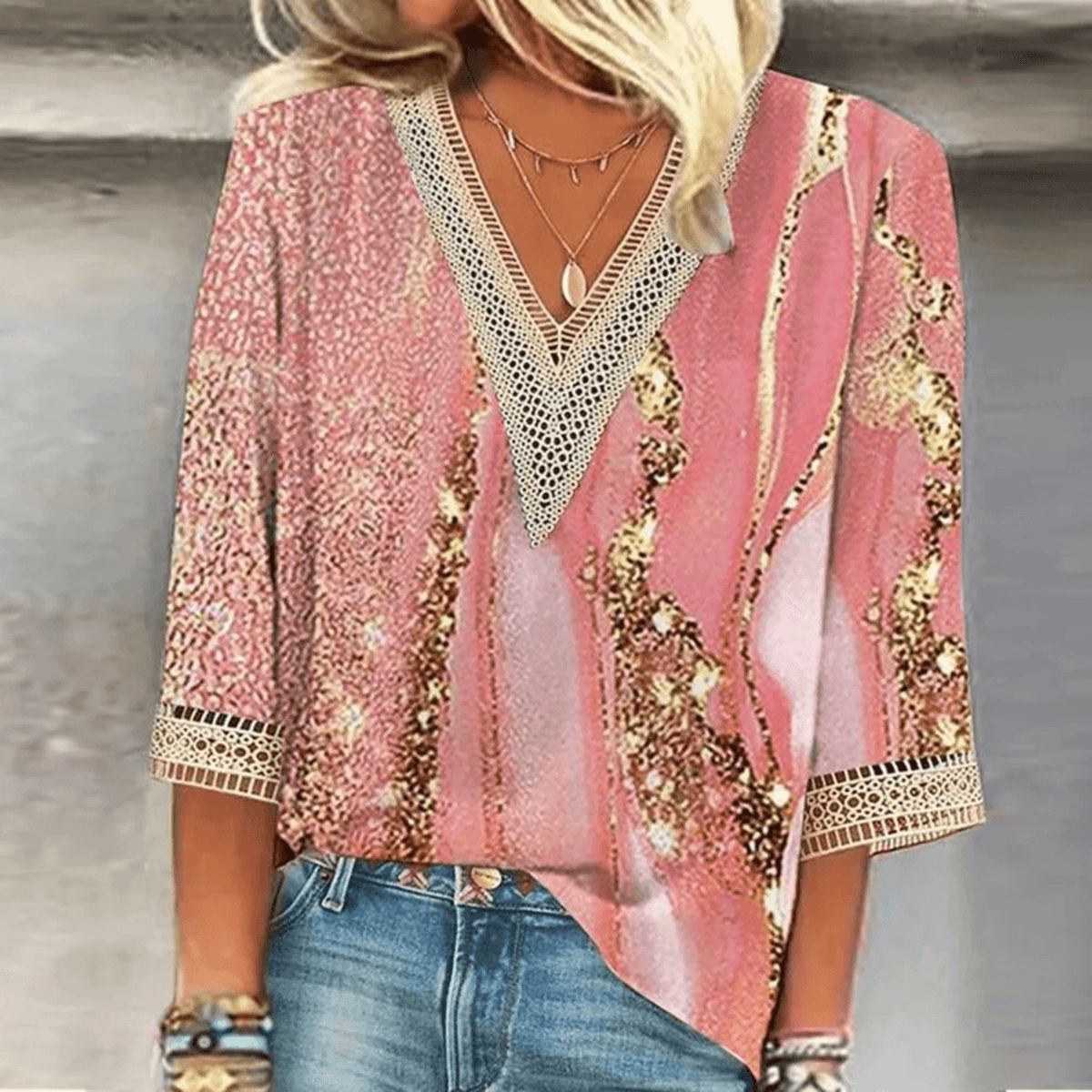 Elegant V-Neck Blouse