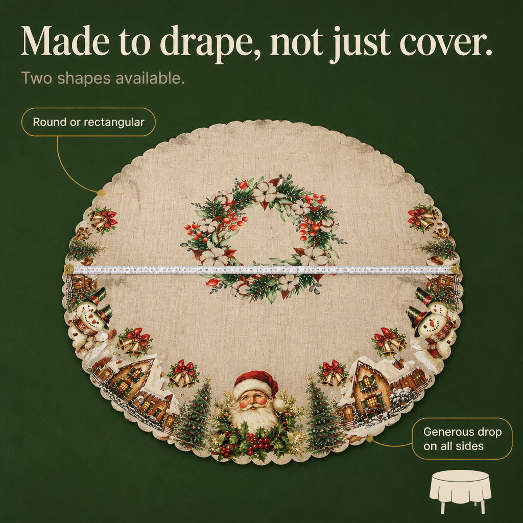 Embossed Christmas Print Tablecloth