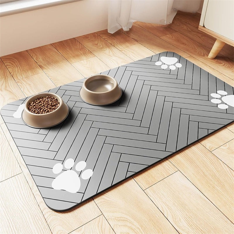 Pet Bowl Mat with Non-Slip Backing