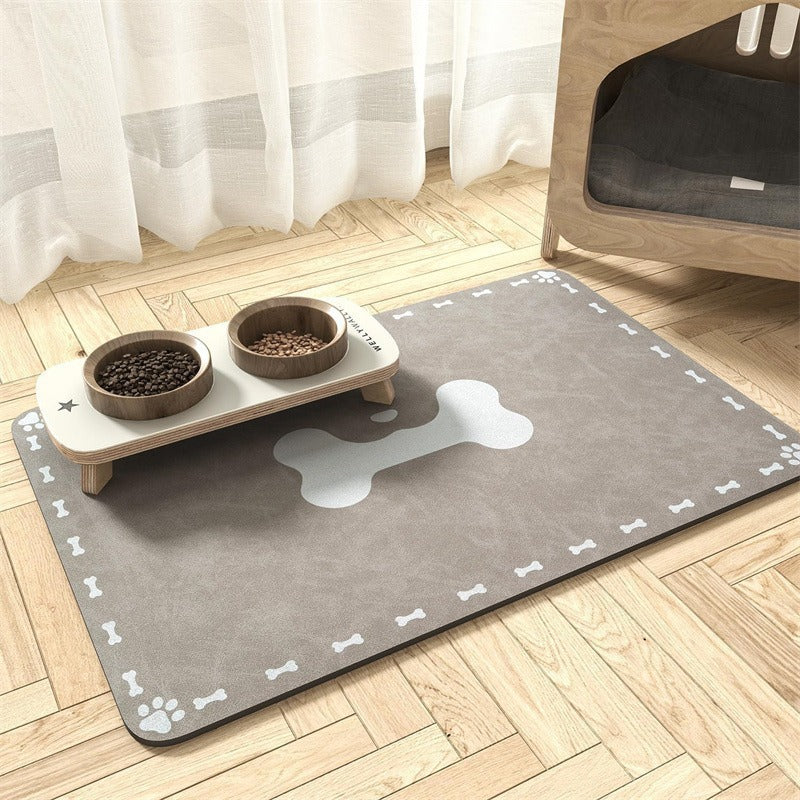 Pet Bowl Mat with Non-Slip Backing