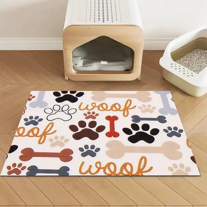 Pet Bowl Mat with Non-Slip Backing