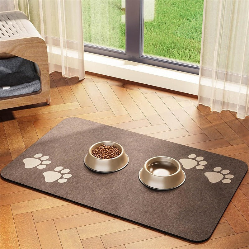 Pet Bowl Mat with Non-Slip Backing