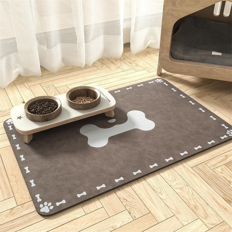 Pet Bowl Mat with Non-Slip Backing