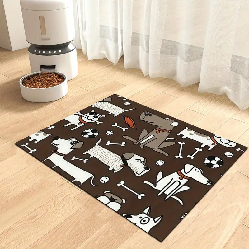 Pet Bowl Mat with Non-Slip Backing