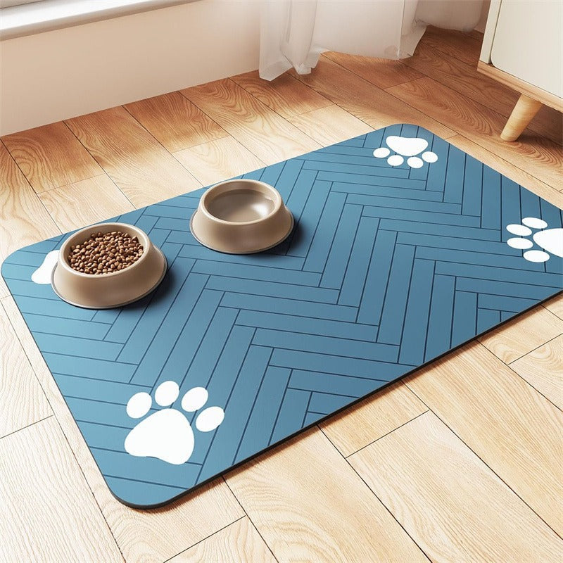 Pet Bowl Mat with Non-Slip Backing