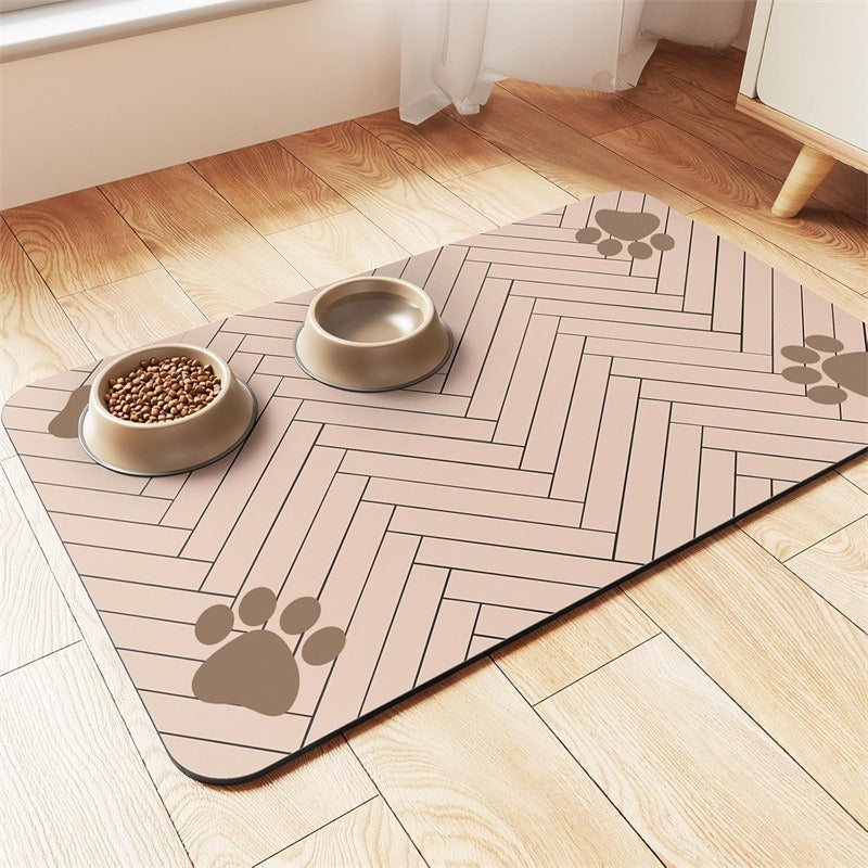 Pet Bowl Mat with Non-Slip Backing