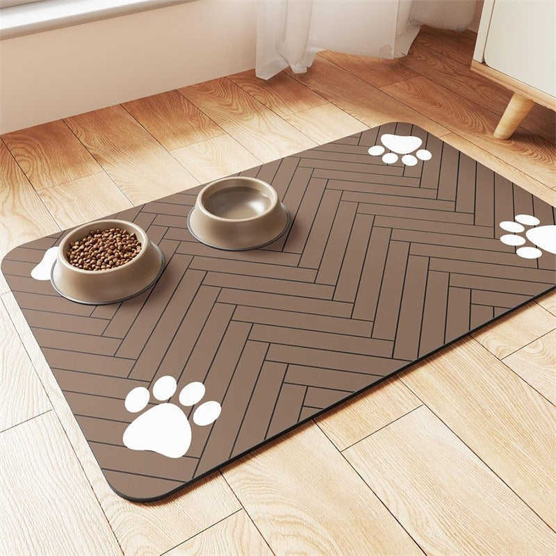 Pet Bowl Mat with Non-Slip Backing