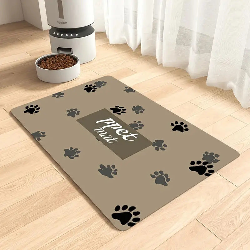 Pet Bowl Mat with Non-Slip Backing