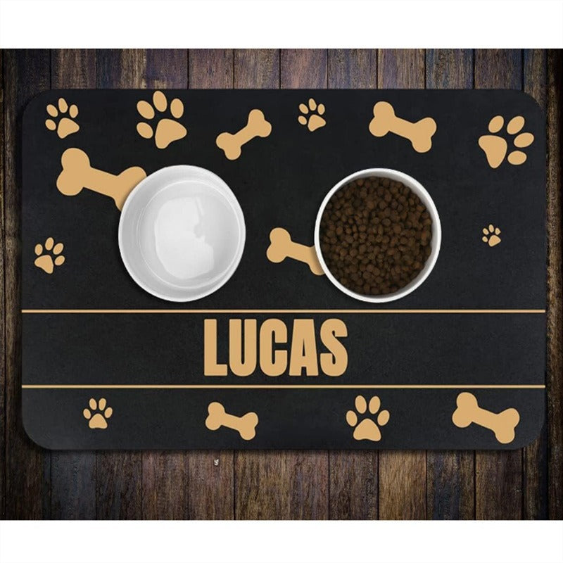Pet Bowl Mat with Non-Slip Backing