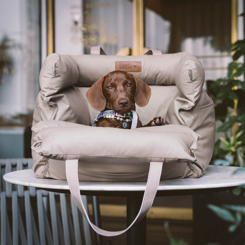 Faux Leather Dog Car Seat Bed