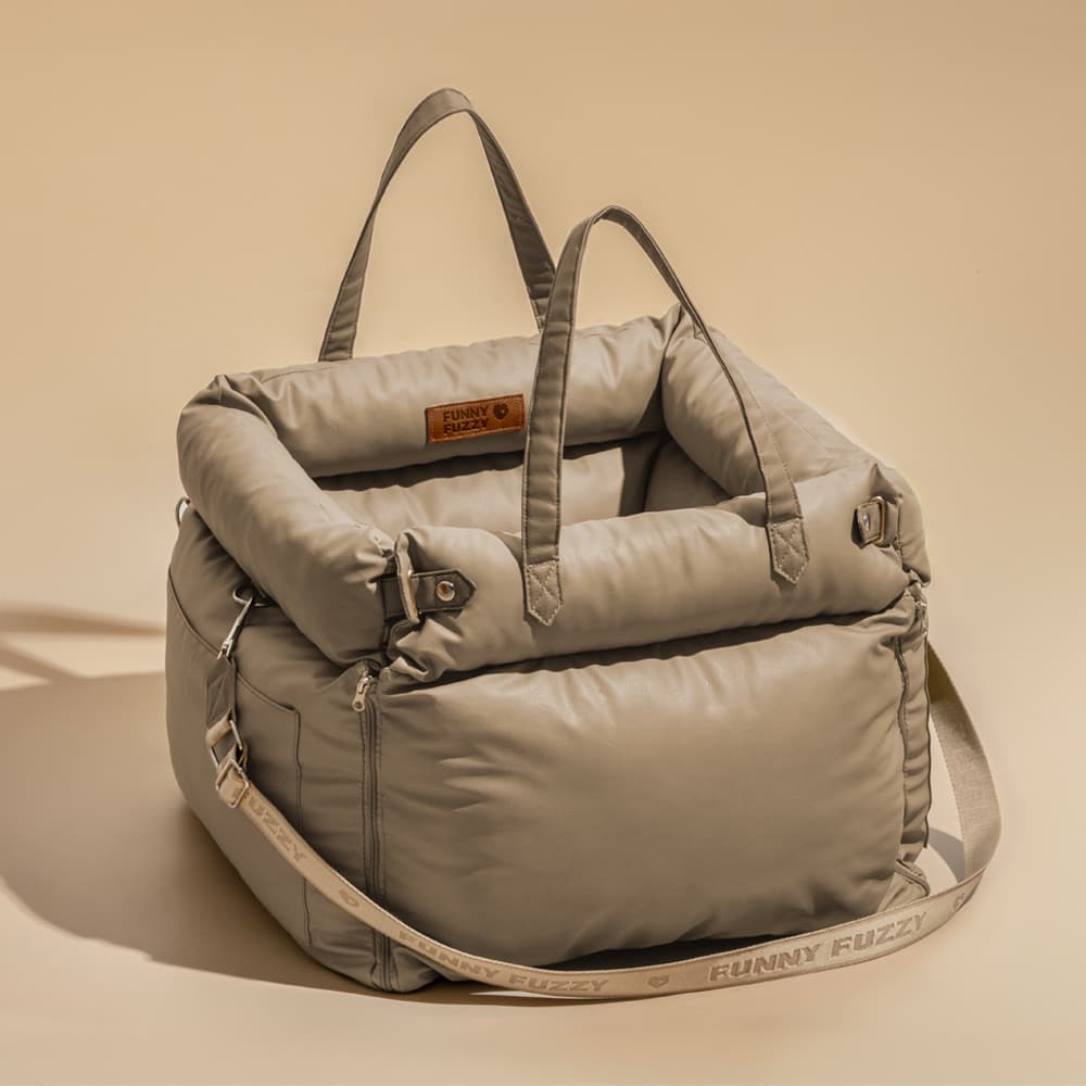 Faux Leather Dog Car Seat Bed