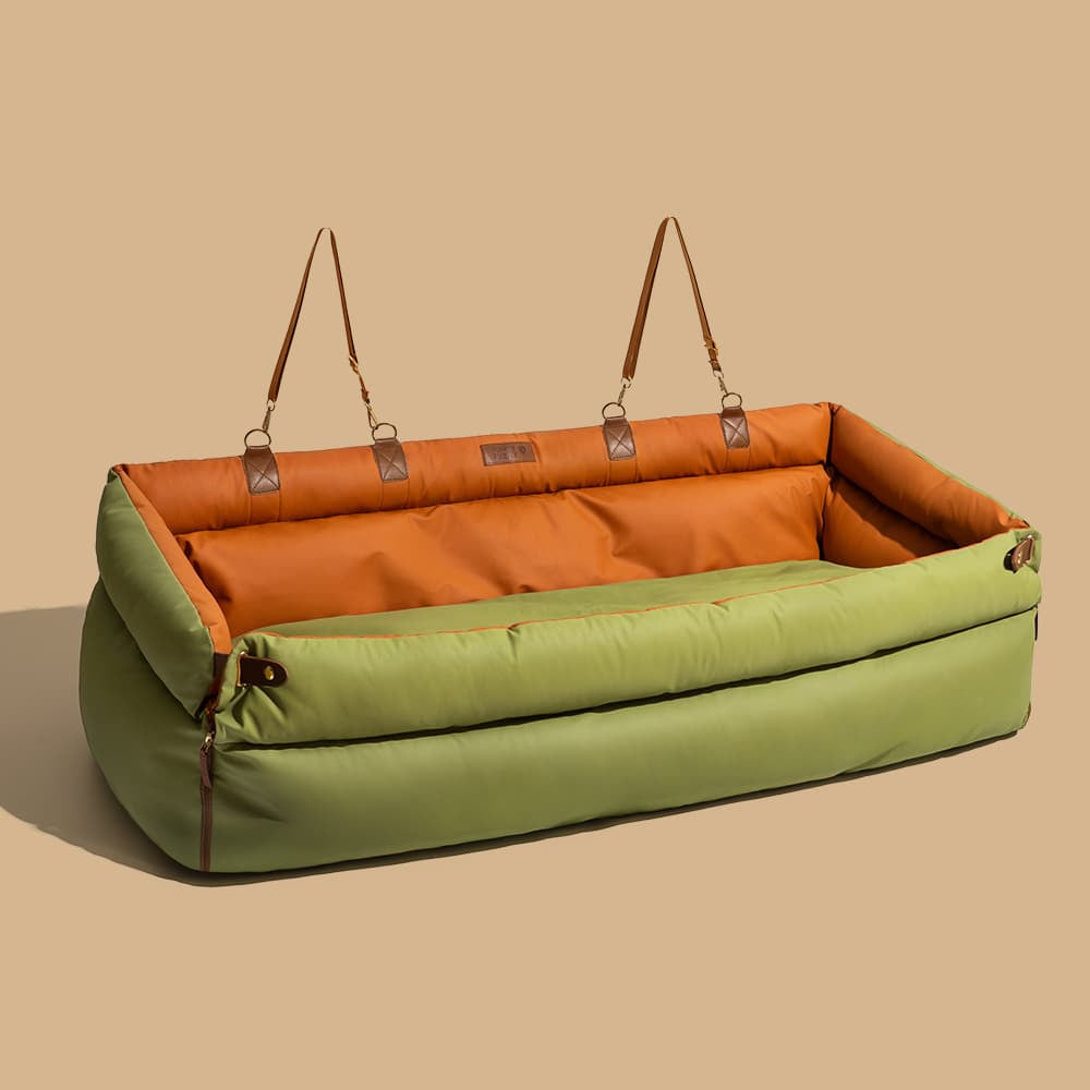 Faux Leather Dog Car Seat Bed