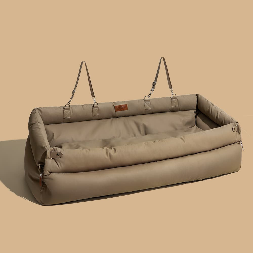 Faux Leather Dog Car Seat Bed