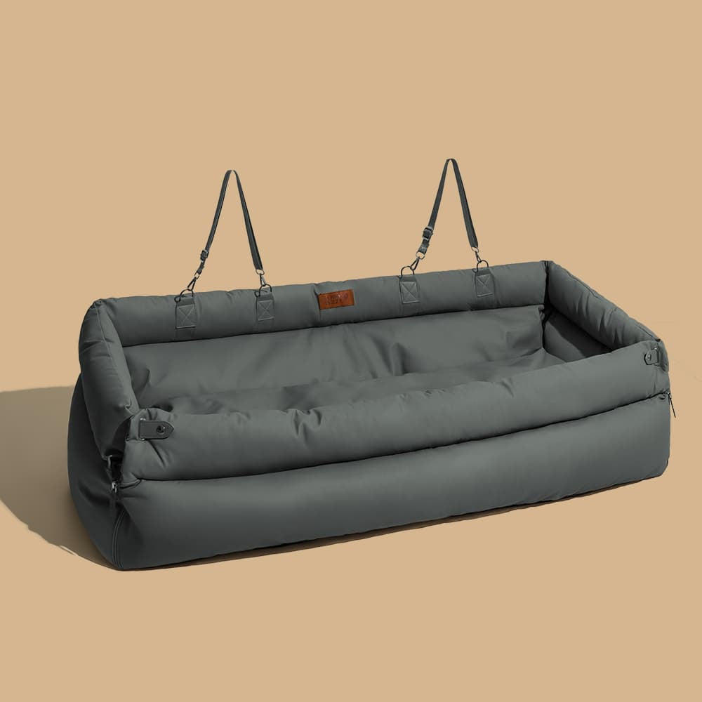 Faux Leather Dog Car Seat Bed