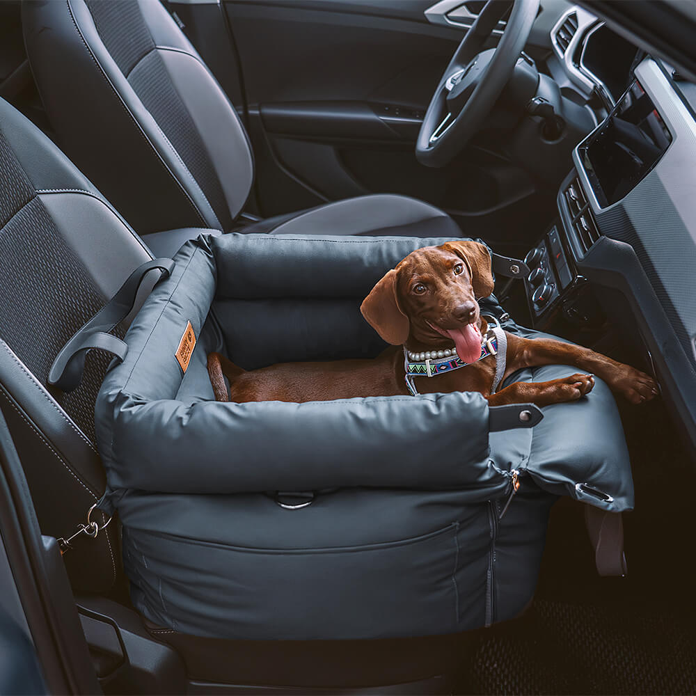 Faux Leather Dog Car Seat Bed