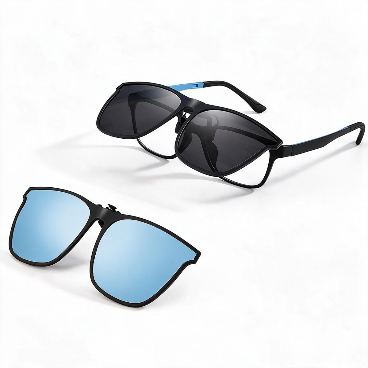 Flip-Up Polarized UV400 Clip-On Sunglasses for Prescription Glasses