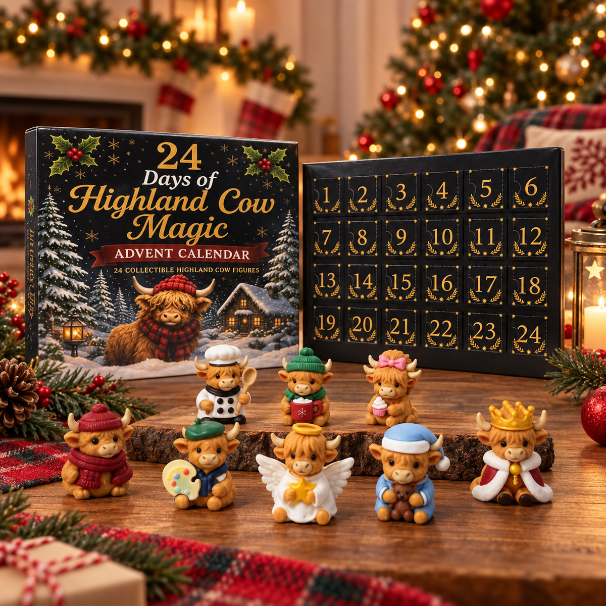 Highland Cow Christmas Countdown Advent Calendar