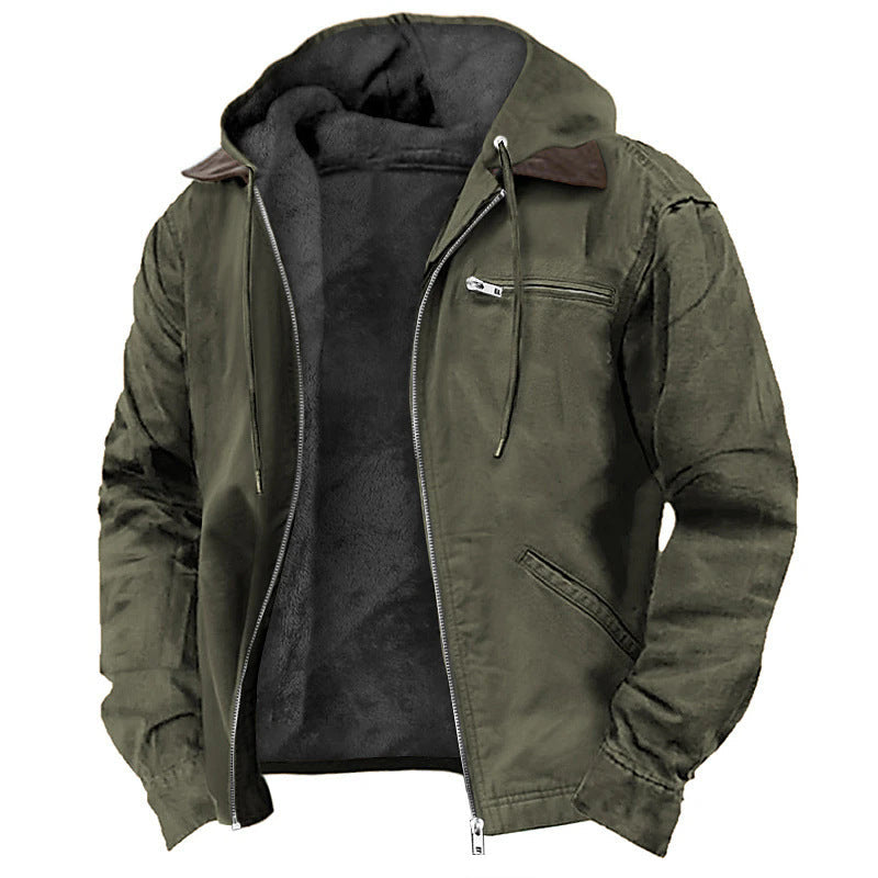 Hooded Jacket with Zip Front