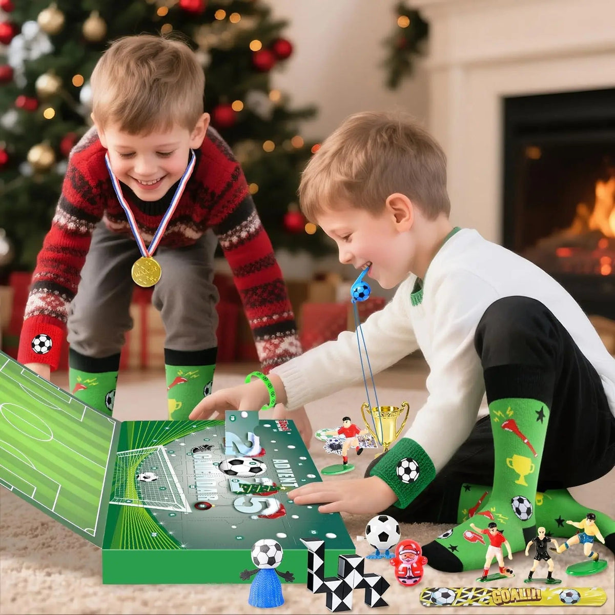 Kids' Football Advent Calendar with 24 Football Accessories and Surprises