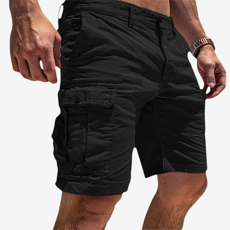 Knee-Length Shorts for Men with Multiple Pockets