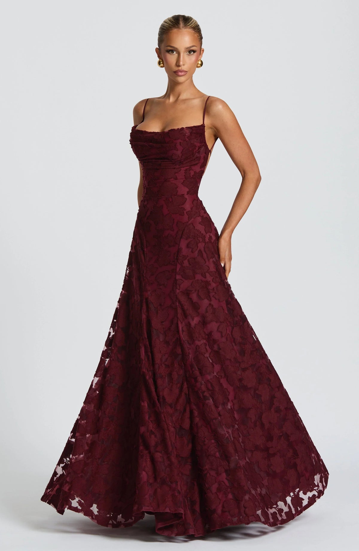 Lace Backless Maxi Dress