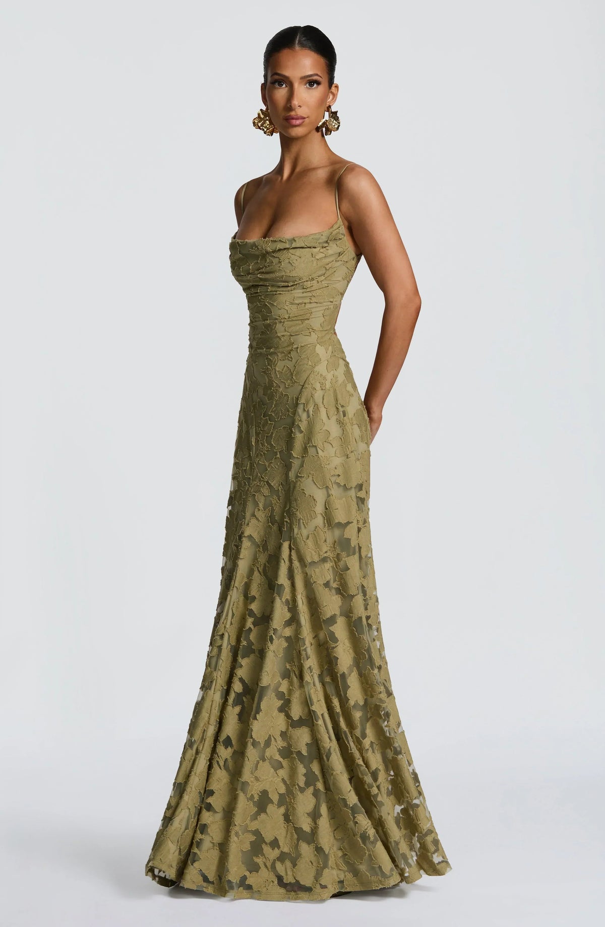 Lace Backless Maxi Dress