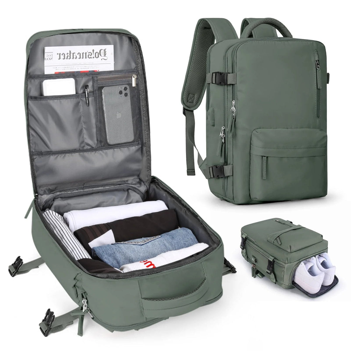 Large Women's Travel Bag Waterproof Hiking Backpack – 35L Multifunction